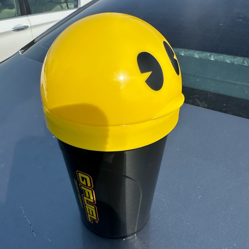 Yellow and Black Pac-Man Cup G-Fuel Shaker Bottle